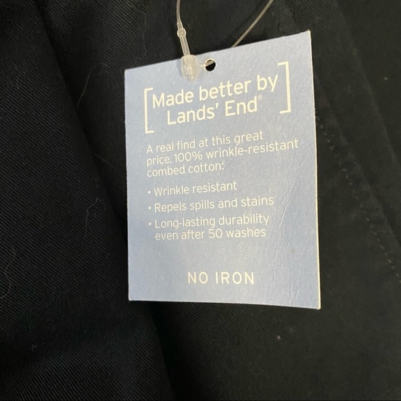 NWT Land's End Black Pleated Traditional Fit Wrinkle Resistant No Iron Pants - Picture 6 of 8